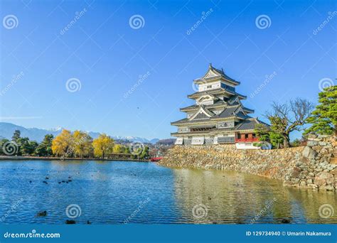 Matsumoto Castle Matsumoto Jo in Winter on Blue Sky Backgroun Stock ...