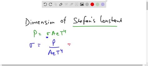 SOLVED: What is dimensions of Stefan's constant.