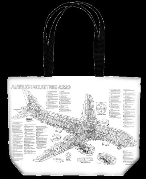 Tote Bag of Airbus A320-100 Cutaway Poster