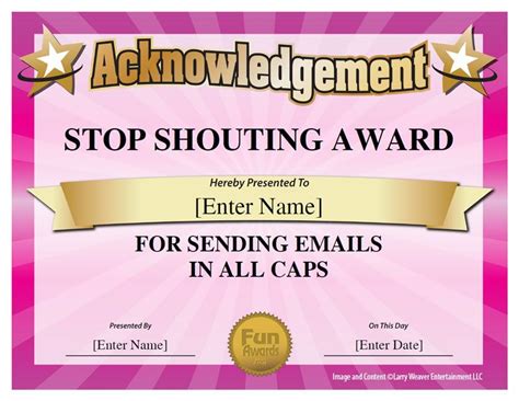 Funny Office Awards - Top 10 List | Funny office awards, Funny certificates, Funny awards