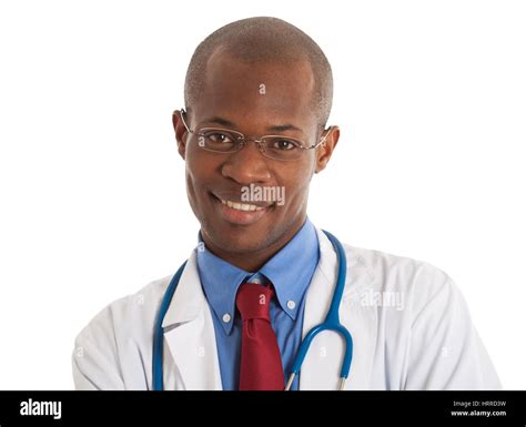 Smiling black doctor portrait Stock Photo - Alamy