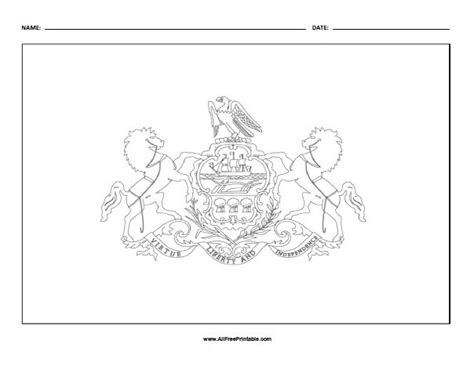 Pennsylvania Flag Coloring Page – Free Printable