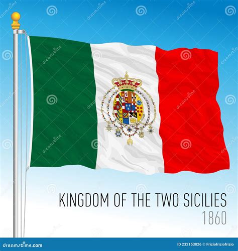 Kingdom of Two Sicilies Historical Flag, Italy Stock Vector - Illustration of famous, historical ...