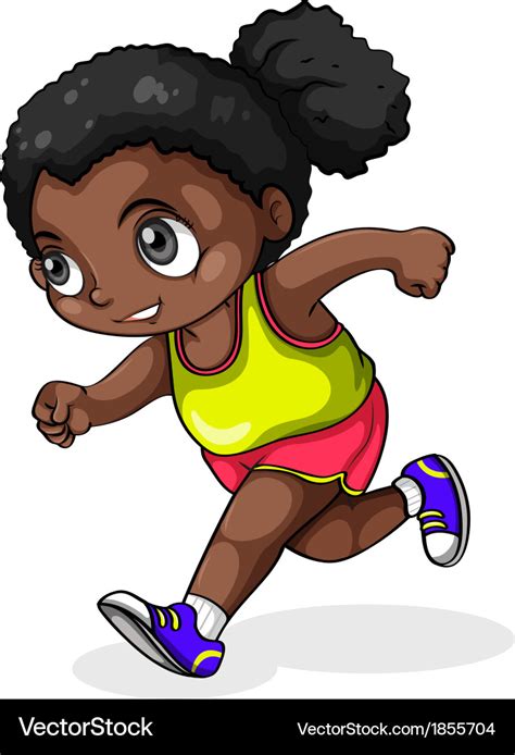 A black girl running Royalty Free Vector Image