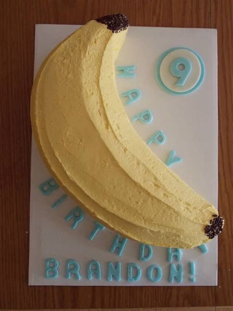 Banana Shaped Cake for Boy's Birthday