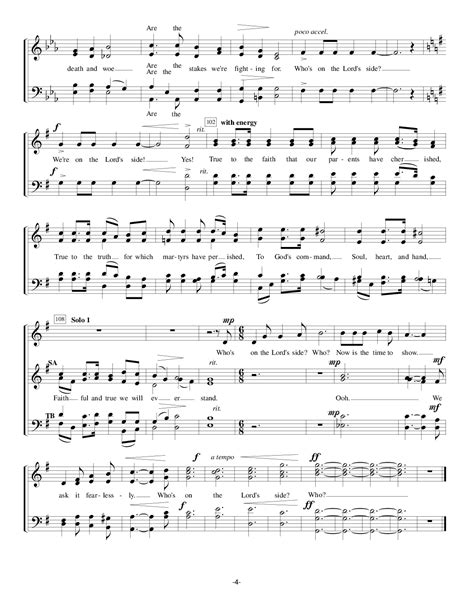 Who's on the Lord's Side, Who? (by Bonnie Heidenreich -- SATB)