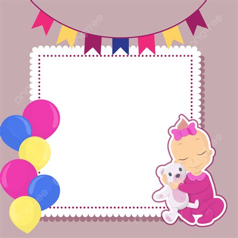 Blue New Born Baby Frame Border Sticker Cartoon On Transparent Background, Baby, Born, Border ...