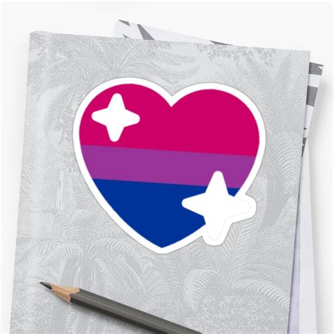 "Bisexual Pride Flag Sparkle Heart Emoji" Sticker by imaginator24 ...