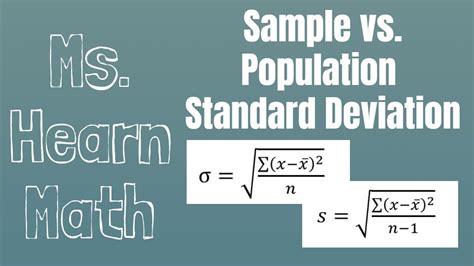 Population Standard Deviation Vs Standard Deviation