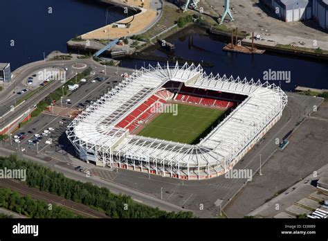 Aerial photograph of Middlesborough FC's Riverside Stadium taken in ...