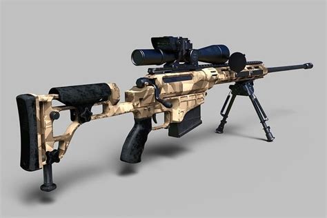 338 Lapua Magnum sniper rifle 3D model | CGTrader