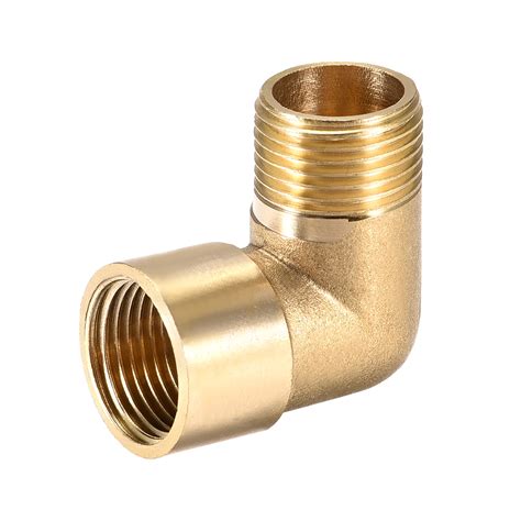 Uxcell Barb Hose Fitting Brass 90 Degree Elbow G3/8 Male x G3/8 Female ...