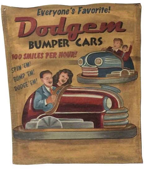 Vintage Dodgem Bumper Cars Fair Banner | EJ'S Auction & Appraisal
