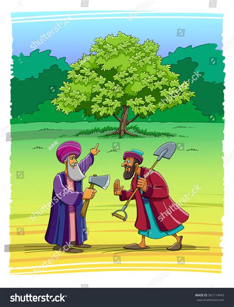 Parable Jesus About Barren Fig Tree Stock Illustration 561114943 ...