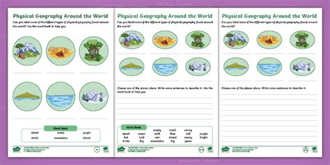 Physical Geography Labelling Task - Home school Geography