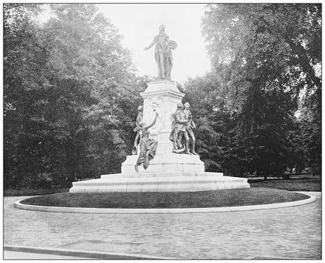 Antique Photograph Lafayette Statue Washington Dc Stock Illustration ...