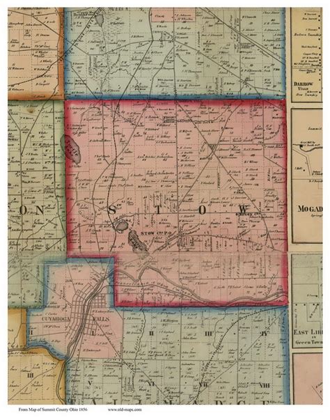 Stow, Ohio 1856 Old Town Map Custom Print - Summit Co. - OLD MAPS