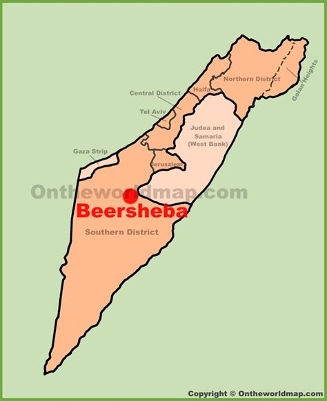 Beersheba location on the Israel Map