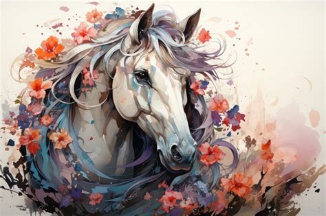 Premium AI Image | Watercolor Horse Illustration