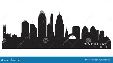 Cincinnati Ohio City Skyline Vector Silhouette Stock Vector ...