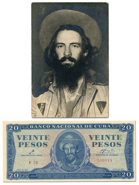 Lot - Camilo Cienfuegos, Rare Original Photograph with Bonus Bank Note