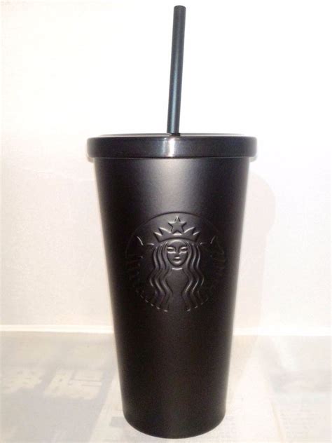 Starbucks Stainless Steel Cold Cup Matte Black 16 Fl Oz Rare 2014 ...