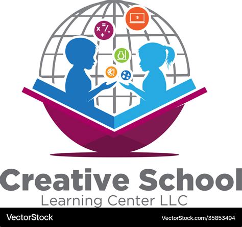 Creative school learning center logo designs Vector Image