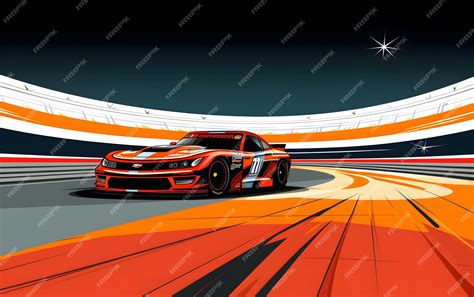 Premium AI Image | Colorful Illustration nascar race car sports background