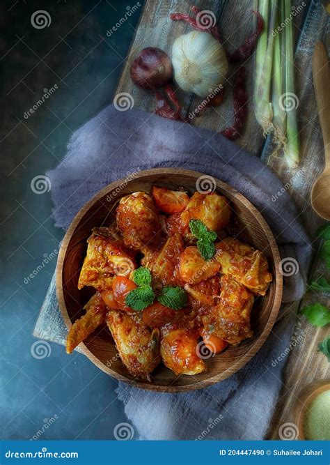 Ayam Masak Merah or Red Chicken - Traditional Nusantara Cuisine. Stock Photo - Image of fruit ...