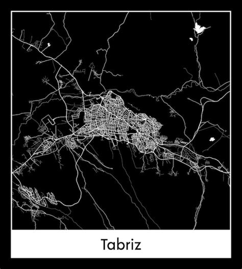 Premium Vector | Minimal city map of tabriz (iran, asia)