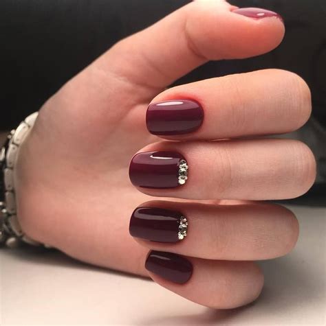 awesome 55 Amazing Designs for Burgundy Nails - Captivating and Trendy | Manicura de uñas, Uñas ...