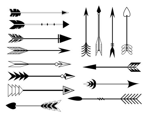 Arrow Clip art Set in Vector by Alfmaler on @creativemarket Bull Tattoos, Arrow Tattoos, Doodle ...