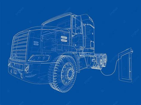 Electric Truck Charging Station Sketch Conservation Trucking Transportation Photo Background And ...