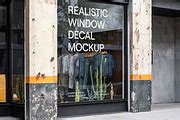 Realistic Window Storefront Mockup PSD