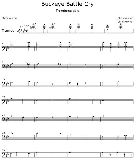 Buckeye Battle Cry - Sheet music for Trombone