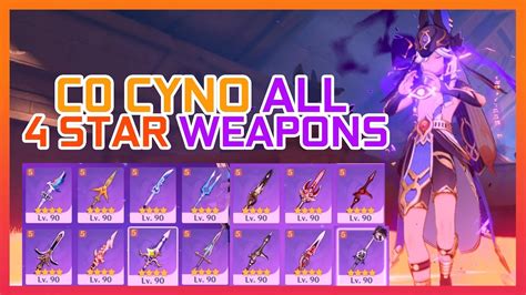 C0 Cyno With All 4 Star Weapons | Genshin Impact Free To Play Build ...