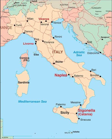 Sigonella Italy Map | World Map Gray