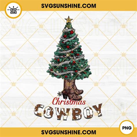 Christmas Tree Cowboy PNG, Christmas Western PNG, Christmas Tree PNG File