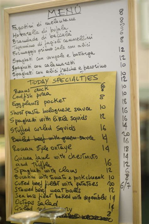 Trattoria Quirino | The handwritten menu board they brought … | Flickr