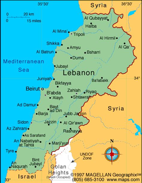 Lebanon Atlas: Maps and Online Resources | Infoplease.com | Lebanon, Lebanon map, Lebanon army