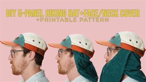 DIY 5-Panel Hiking Cap with Neck Cover (PDF PRINTABLE PATTERN) (STEP BY STEP SEWING PROJECT ...