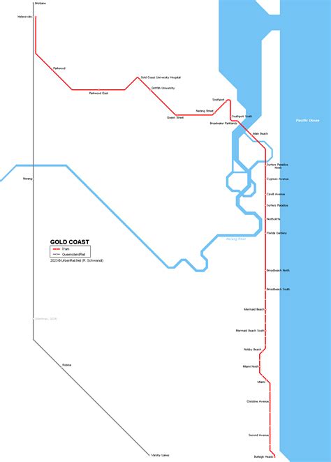 Gold Coast Tram Line Map