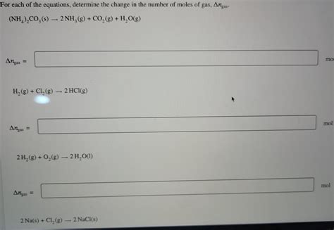 Solved (NH4)2CO3( s)→2NH3( g)+CO2( g)+H2O(g) H2( g)+Cl2( | Chegg.com