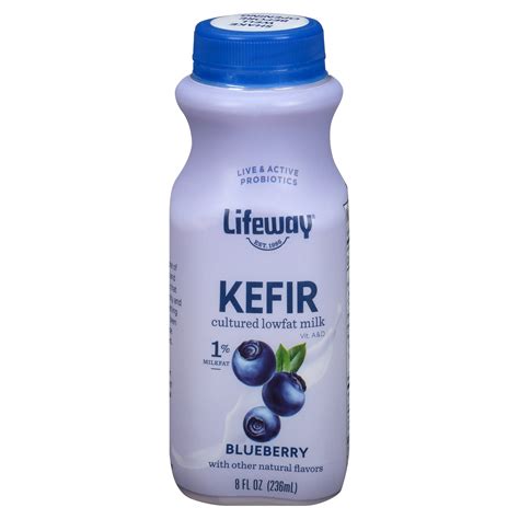 Lifeway Kefir Blueberry Cultured Lowfat Milk, 8 fl oz - Walmart.com ...