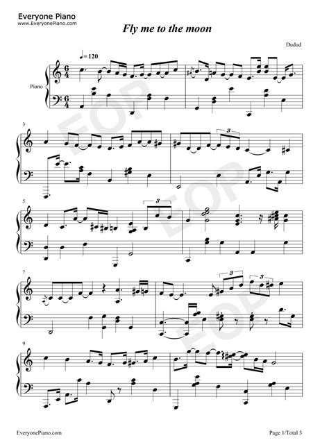 Fly Me to the Moon-新世紀エヴァンゲリオンED五線譜プレビュー-EOPオンライン楽譜棚 | Sheet music, Piano teaching, Piano sheet