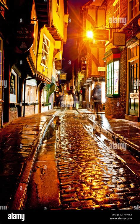 Shambles at Night, York Stock Photo - Alamy