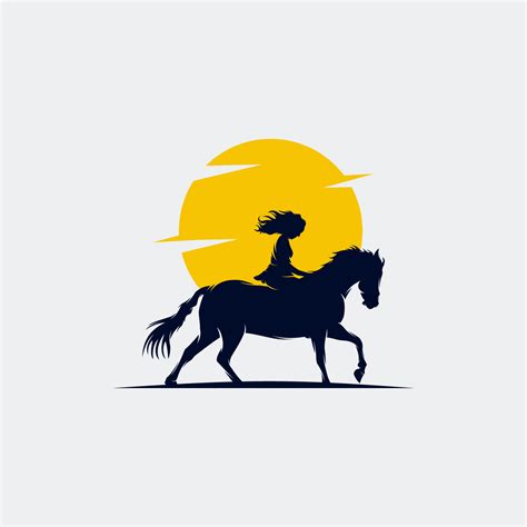 cowgirl riding a horse with modern concept logo 11161657 Vector Art at Vecteezy