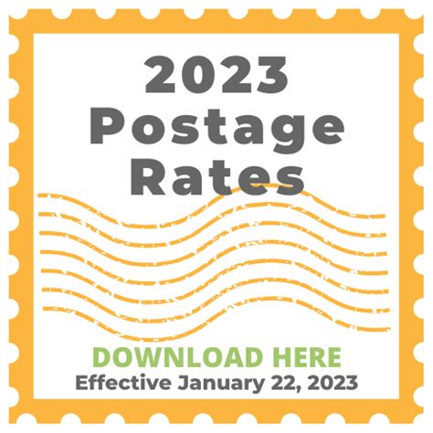 2023 Postage Rates Chart