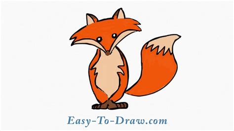 How to draw a cute little fox - Easy Step by Step Tutorials - YouTube