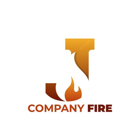 Premium Vector | Fire logo and letter j